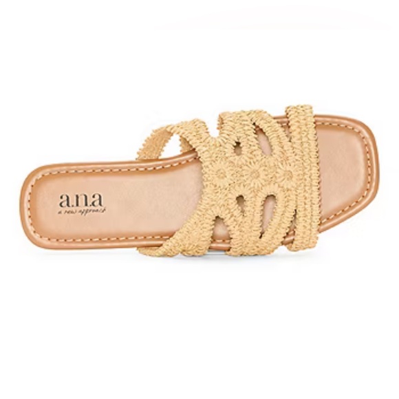 a.n.a Shoes - a.n.a Woven Raffia Slide Sandal in Light Tan